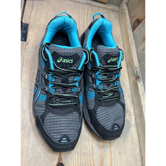 US8.5 ASIC GEL VENTURE 4 Turquoise Gray Running Training Shoes Women - Picture 4 of 9